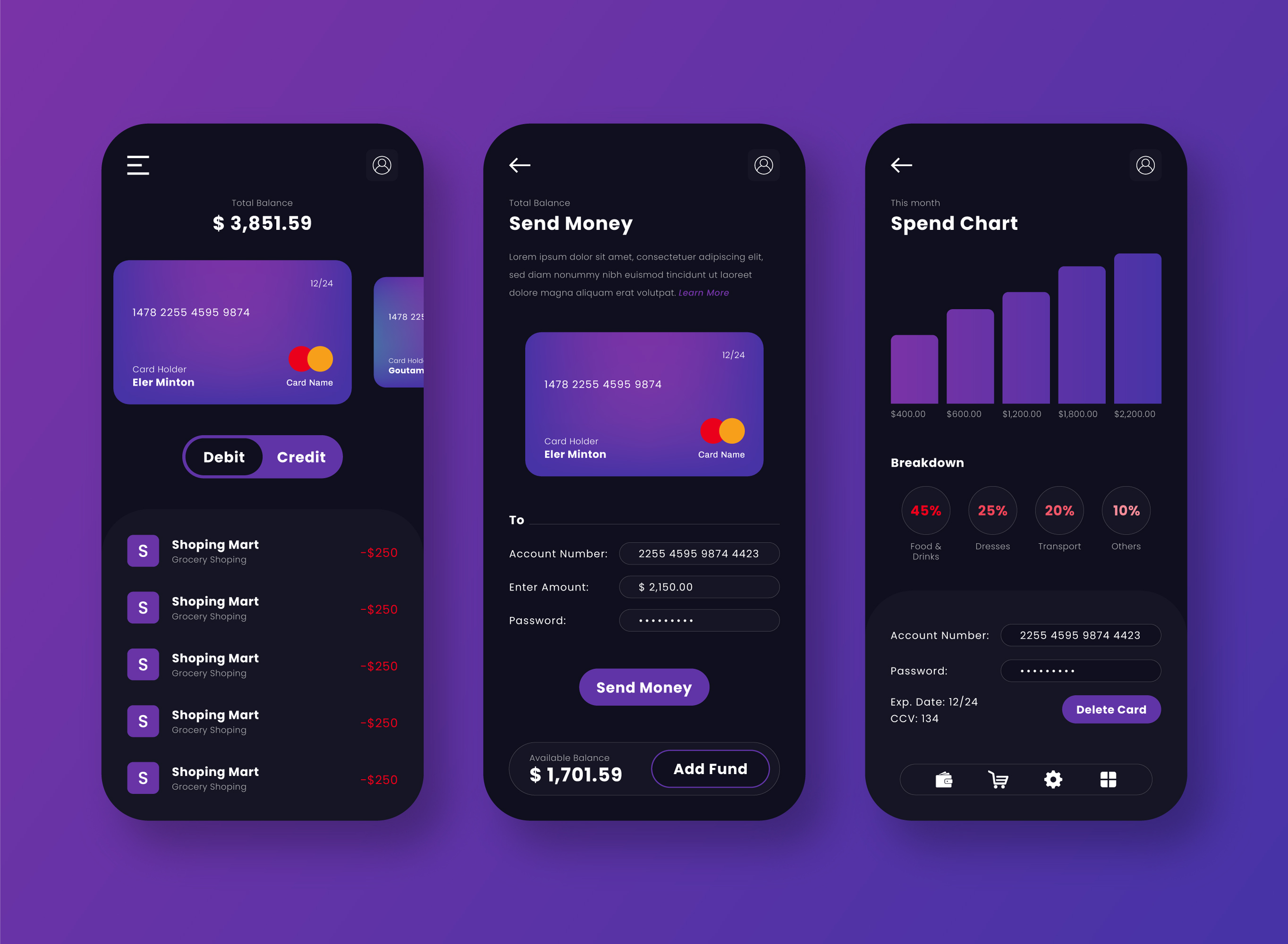 Dashboard mockup showing payment gateway interface
