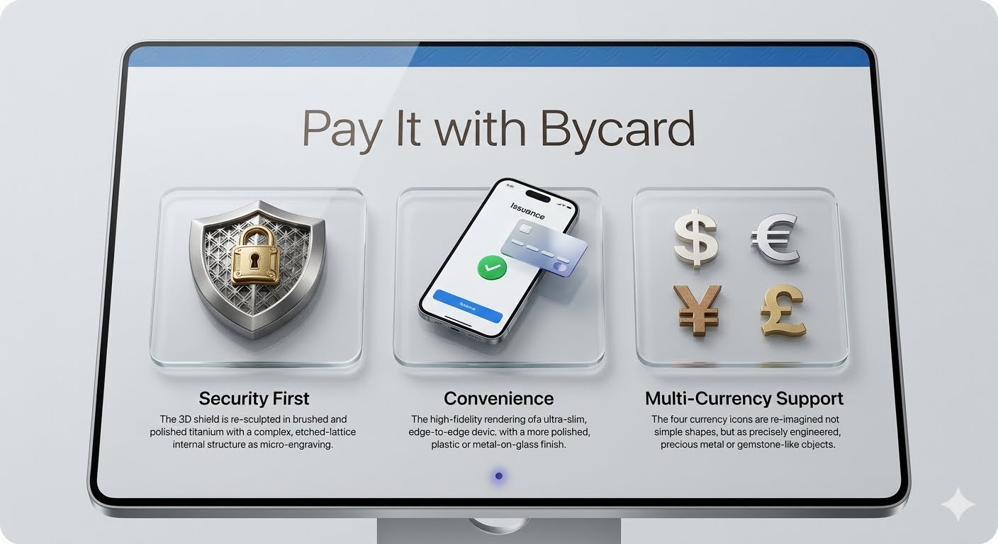 Bycard virtual card platform for multi-currency payments Bycard virtual card platform for multi-currency payments.