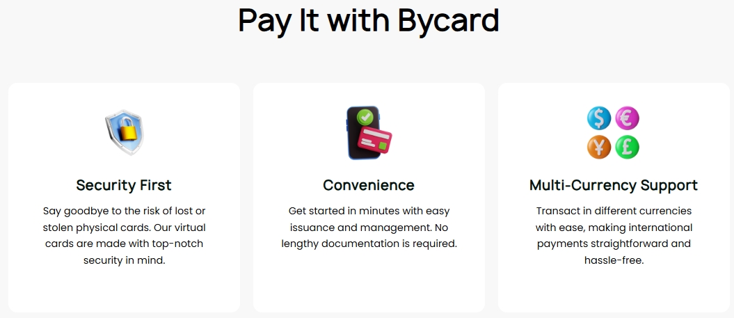Bycard virtual card platform for multi-currency payments.
