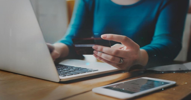 Customer using a debit card for digital payments