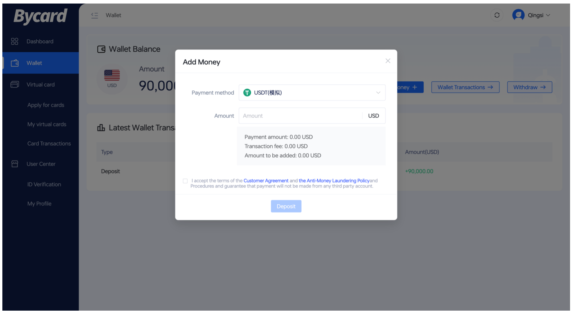 Bycard Dashboard for Ad payments - Bycard Bycard Dashboard for Ad payments