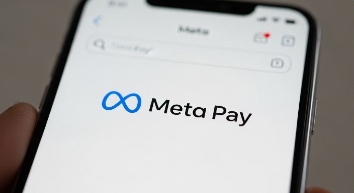 phone screen showing the meta pay logo phone screen showing the meta pay logo