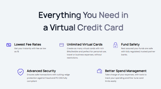 screenshot of Bycard’s website on benefits of a virtual card screenshot of Bycard’s website on benefits of a virtual card