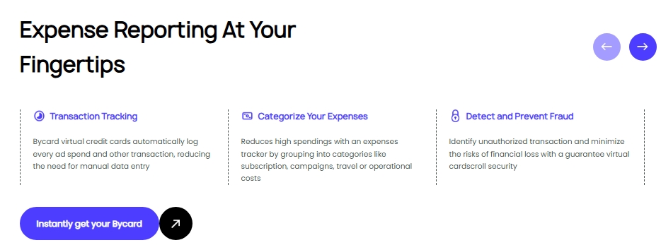 creenshot of Bycard’s interface simplifying expense reports screenshot of Bycard’s interface simplifying expense reports