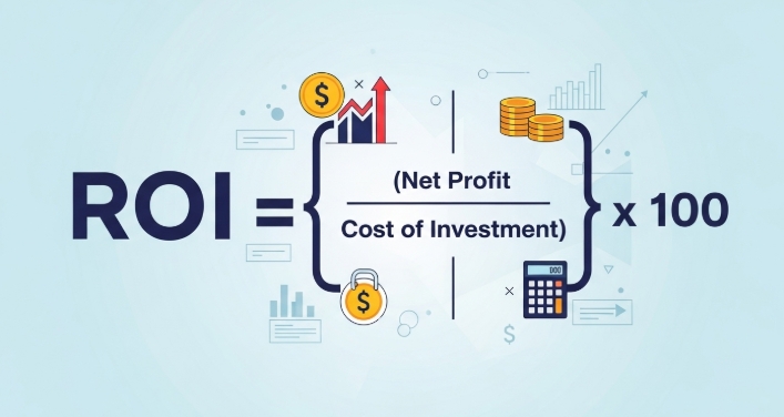 Visual breakdown of what is ROI in business formula