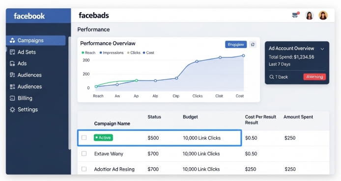  Illustration of a Facebook Ads account