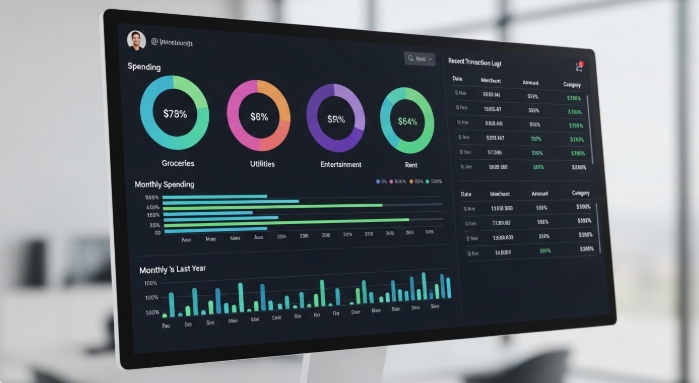 A financial dashboard with online payment tracking.