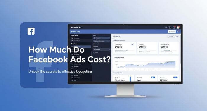 Facebook dashboard with banner showing How Much Do Facebook Ads Cost?