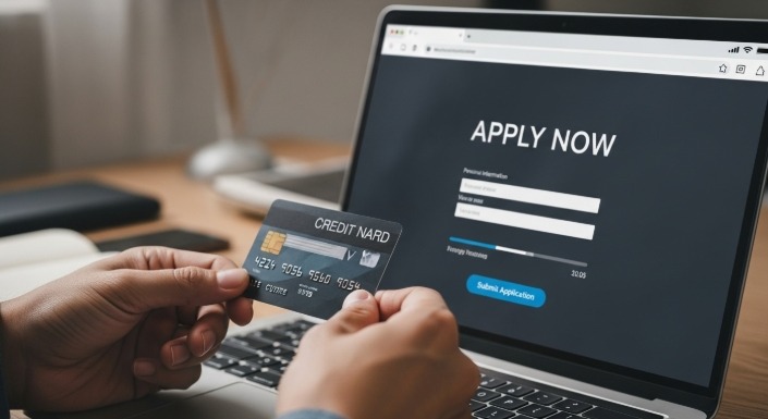 image - Bycard A person submitting an online credit card application
