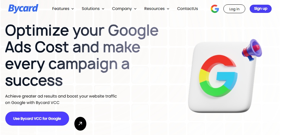 screenshot of bycard dashboard as a payment option for google ads 