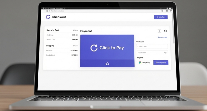 Checkout page with Click to Pay button