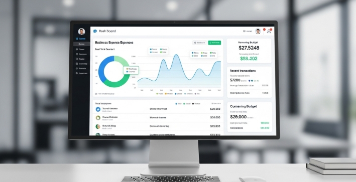 expense management software dashboard with real-time spend data