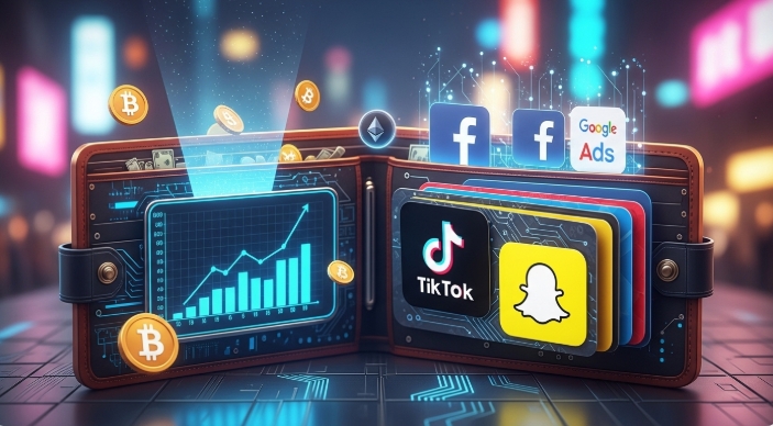  illustration of wallets for managing advertising cost 