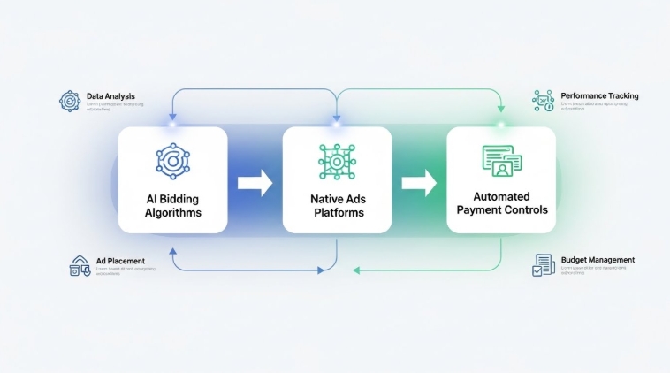 AI automation supporting native ads campaigns and payments