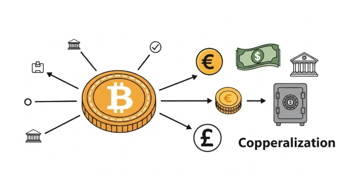 Diagram showing fiat-backed, crypto-backed