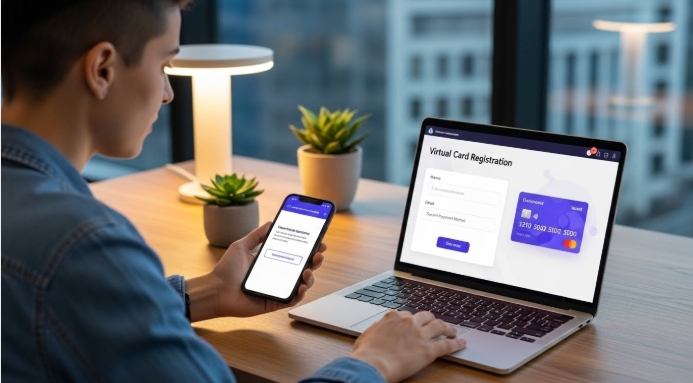 Virtual card used for online payments