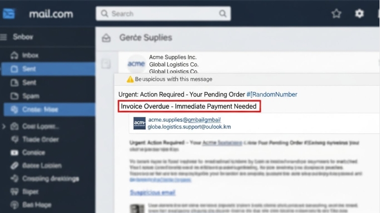 phishing attempt from fake vendor a common business scams