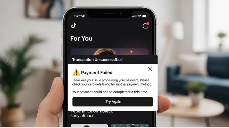 Error message on failed payment