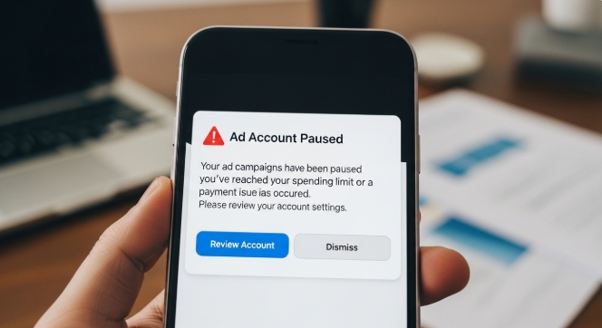 Paused ad notification screenshot