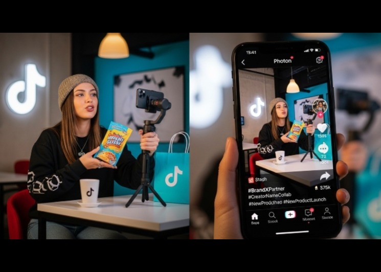 Brand partnership between TikTok creator and business