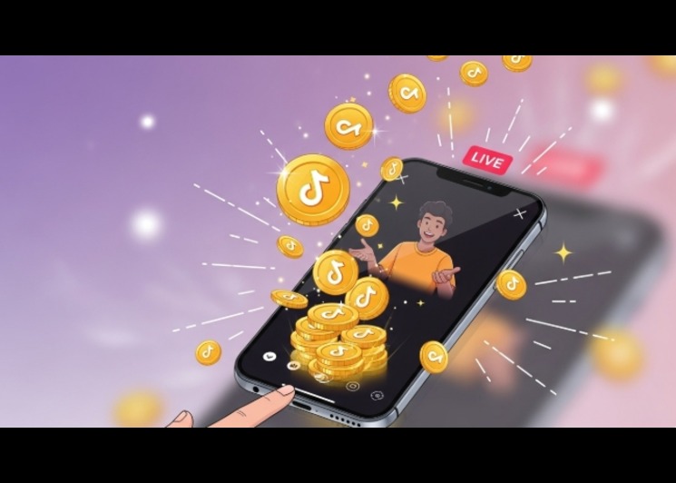TikTok coin gifting illustration