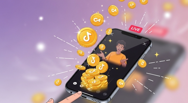 TikTok coin gifting illustration