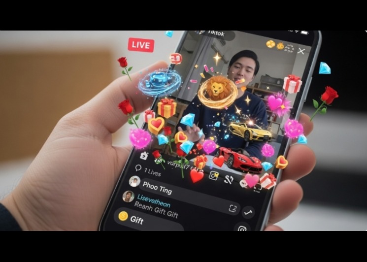 Viewer sending TikTok gifts during a live stream