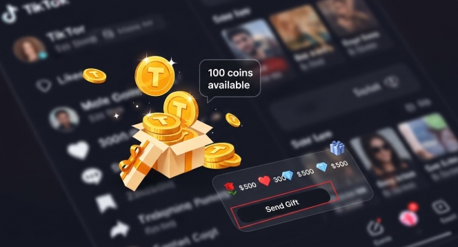 TikTok coins representing in-app currency for gifts