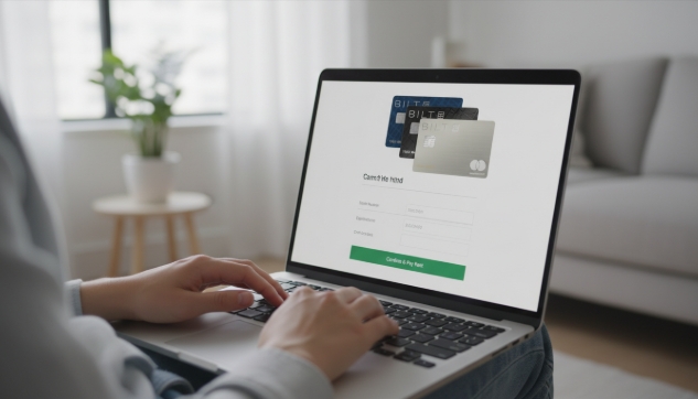 Renter paying monthly rent online using the Bilt 2.0 Mastercard