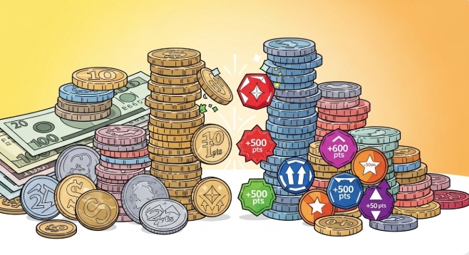 Illustration of Bilt Cash and Points stacking Illustration of Bilt Cash and Points stacking
