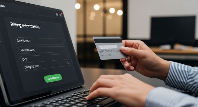 User updating billing details for AI subscription 