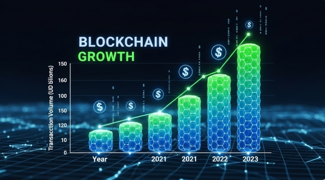 Growth in blockchain-based digital dollar transaction volume Growth in blockchain-based digital dollar transaction volume