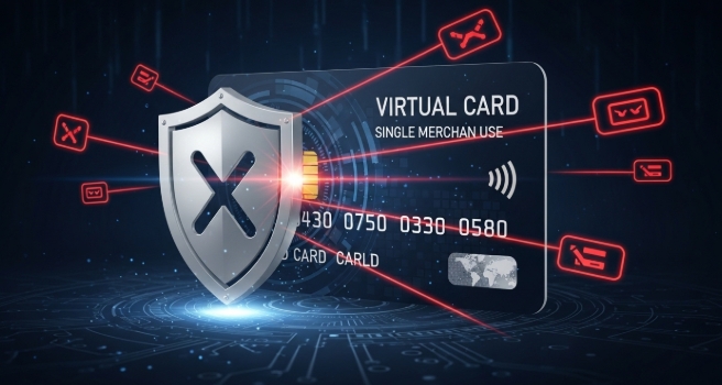 Graphic of a virtual card locked 