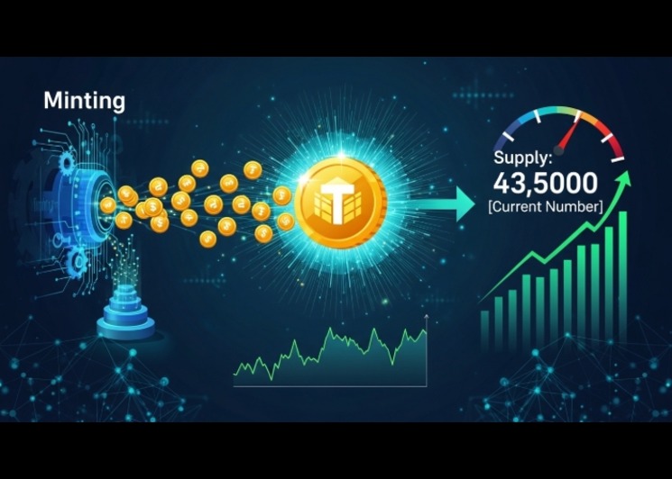 Visualization of stablecoins minting expanding crypto market liquidity