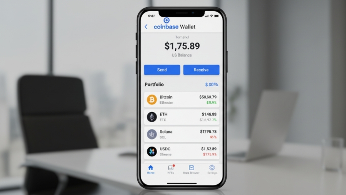 Coinbase Wallet displaying crypto and tokens
