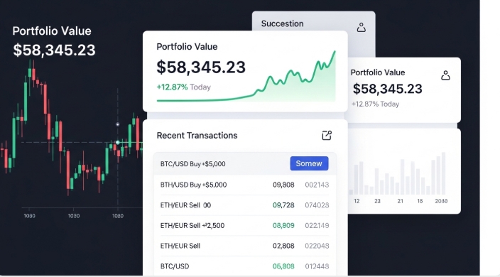 Fake crypto exchange website interface Fake crypto exchange website interface