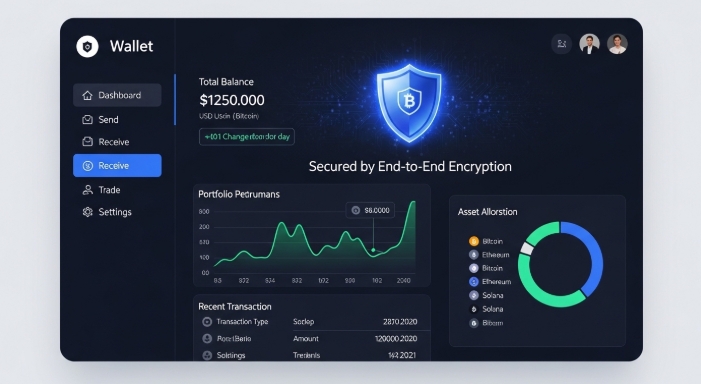 Secure crypto wallet interface Secure crypto wallet interface