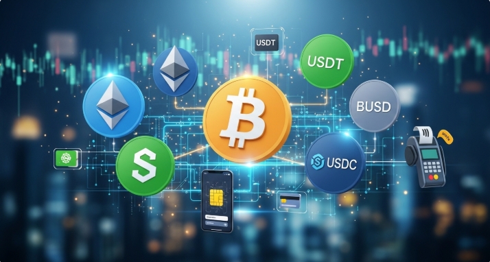 Icons/logos different crypto used for payments