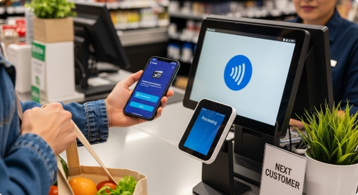 digital payments using a mobile wallet at a store checkout