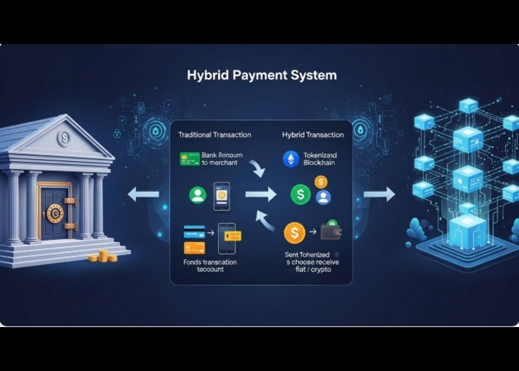 stablecoins and wire transfers working together in a hybrid B2B payment system