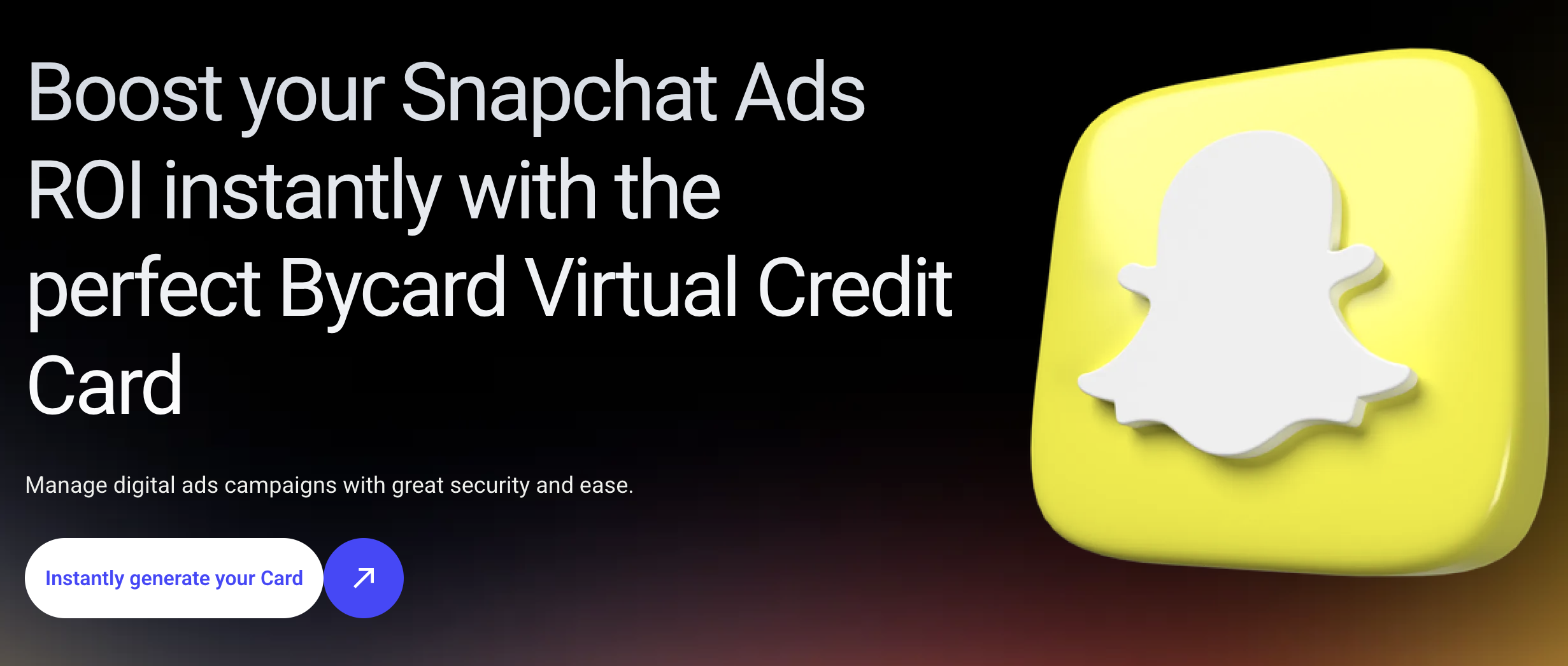 virtual card for Snapchat Ads